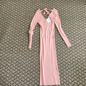 Forever 21 Peach fitted long sleeve dress